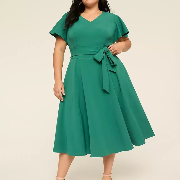 Lane Bryant Dresses & Skirts - Elegant Green Midi Dress